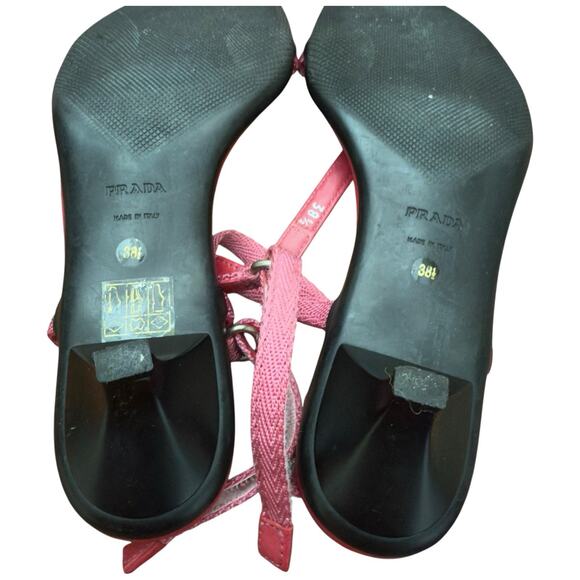 PRADA Women’s Pink Kitten Heel Sandals Size 38.5 - Picture 9 of 12